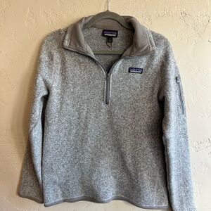Patagonia Women’s  Zip-Up Sweater in Light Gray
